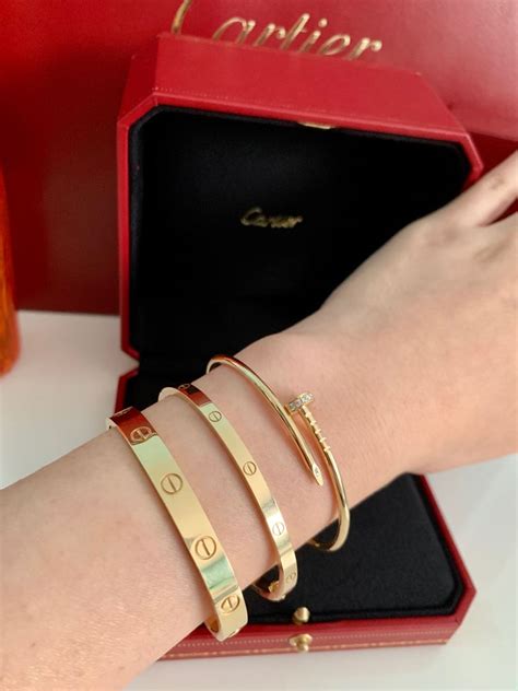 cartier love and juste un clou stack|juste un clou diamond bracelet.